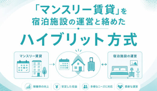 「マンスリー賃貸」を宿泊施設の運営と絡めたハイブリット方式